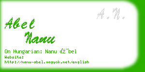 abel nanu business card